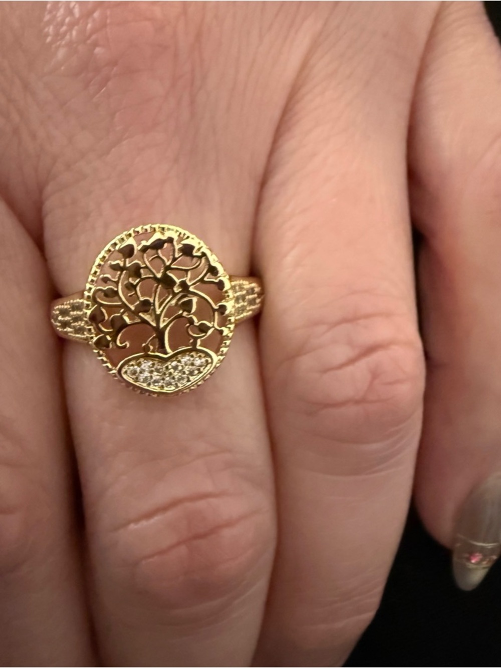 Gold-filled Tree of Life Filigree Ring - size 9 *NEW
